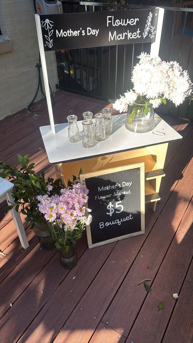 The Mother's Day Flower Market stall with fresh bouquets